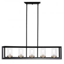 Russell Lighting 411-441/BLK/SG - Heartland - Chandelier in Black and Soft Gold with Clear Glass