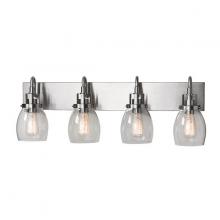 Russell Lighting 770-704/BCH - Dayton - 4 Light Vanity in Brushed Chrome with Seeded Glass