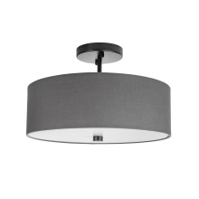 Russell Lighting FM3484/BK/GRY - Vyre - 14" Semi-flush in Black with a Grey Shade
