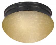 Nuvo 60/2644 - 2 Light - 10" Flush with Champagne Linen Glass - Mahogany Bronze Finish