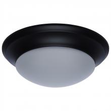  62/687 - 18W; Flush Mount Twist & Lock Fixture; LED; 12 in.; Matte Black Finish; Frosted Glass