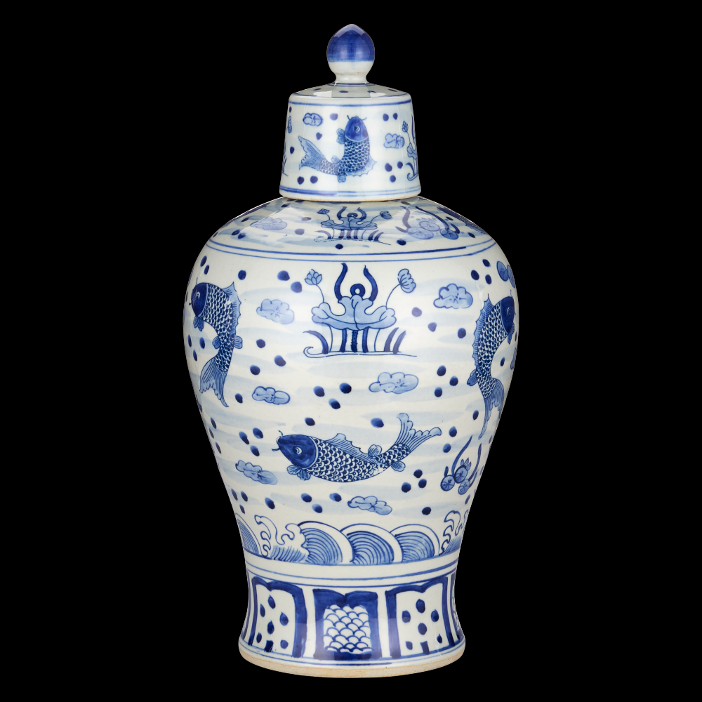 South Sea Blue & White Meiping Medium Jar