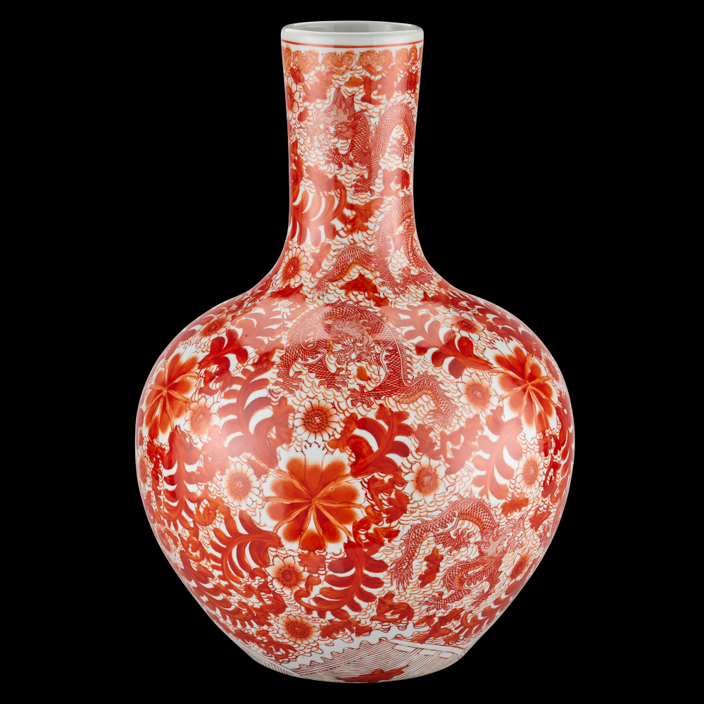 Biarritz Coral Fern Long Neck Vase