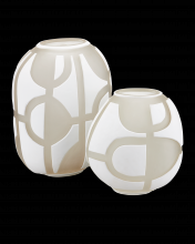  1200-0814 - Art Decortif White Vase Set of