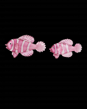  1200-0563 - Rialto Magenta Glass Fish Set