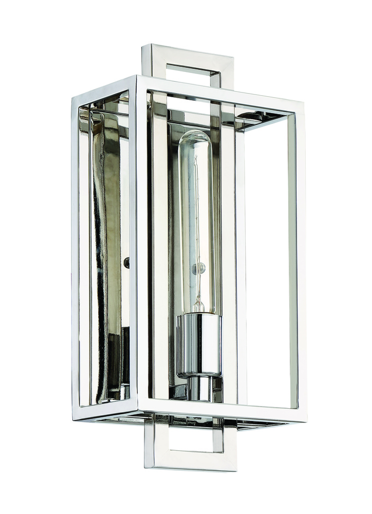 Cubic 1 Light Wall Sconce in Chrome