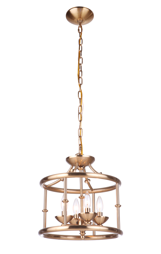 Marlowe 4 Light Convertible Semi Flush in Satin Brass