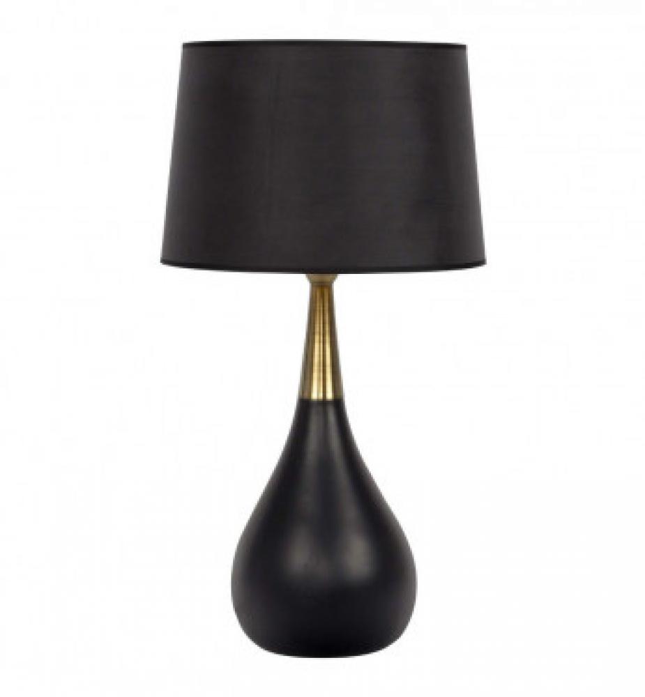 1 Light Metal/Poly Base Table Lamp in Black/Antique Brass