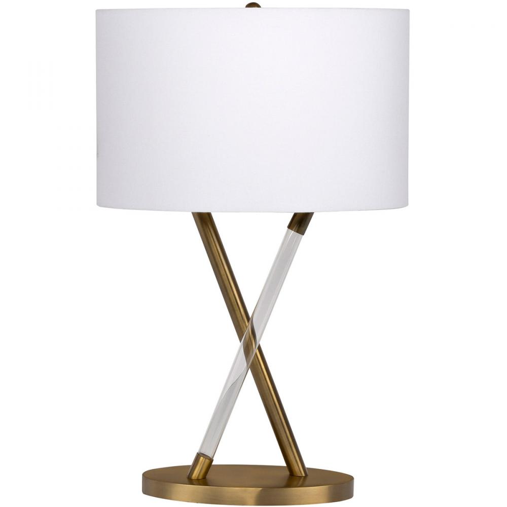 1 Light Metal/Acrylic Base Table Lamp in Satin Brass