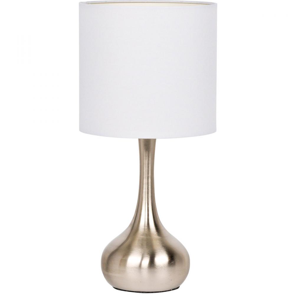 1 Light Metal Base Table Lamp in Brushed Polished Nickel