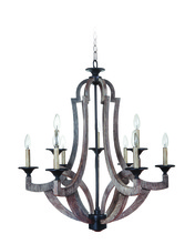  35129-WP - Winton 9 Light Chandelier in Weathered Pine/Bronze