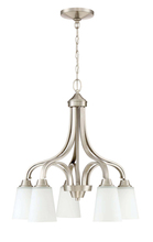  41915-BNK - Grace 5 Light Down Chandelier in Brushed Polished Nickel