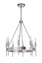  54328-BNK - Larrson 8 Light Chandelier in Brushed Polished Nickel