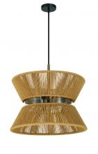  58596-FBWAL - Serena 6 Light Pendant in Flat Black/Walnut