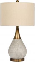 Craftmade 86237 - 1 Light Concrete/Metal Base Table Lamp in Natural Concrete/Antique Brass