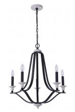  57625-FBMWW - Esme 5 Light Chandelier in Flat Black/Matte White