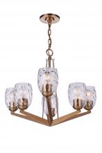  57326-SB - Guiding Star 6 Light Chandelier in Satin Brass