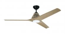  SEA56FB3 - 56" Sea Scape in Flat Black w/ Light Wood Grain Blades