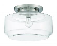  X3114-BNK - Peri 1 Light 14" Flushmount in Brushed Polished Nickel