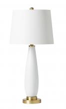 Craftmade 86249 - 1 Light Glass/Metal Base Table Lamp in White Glass/Satin Brass