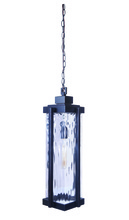  Z2621-OBG - Pyrmont 1 Light Outdoor Pendant in Oiled Bronze Gilded with Clear Hammered Glass