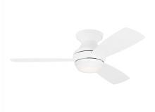 Visual Comfort & Co. Fan Collection 3IKR44RZWD - Ikon 44" Dimmable Integrated LED Indoor Matte White Hugger Ceiling Fan with Light Kit, Remote Co